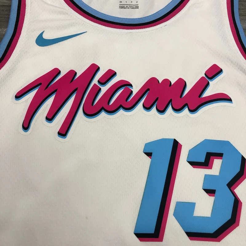 NBA Miami Heat basketball jersey round neck White #13 ADEBAYO