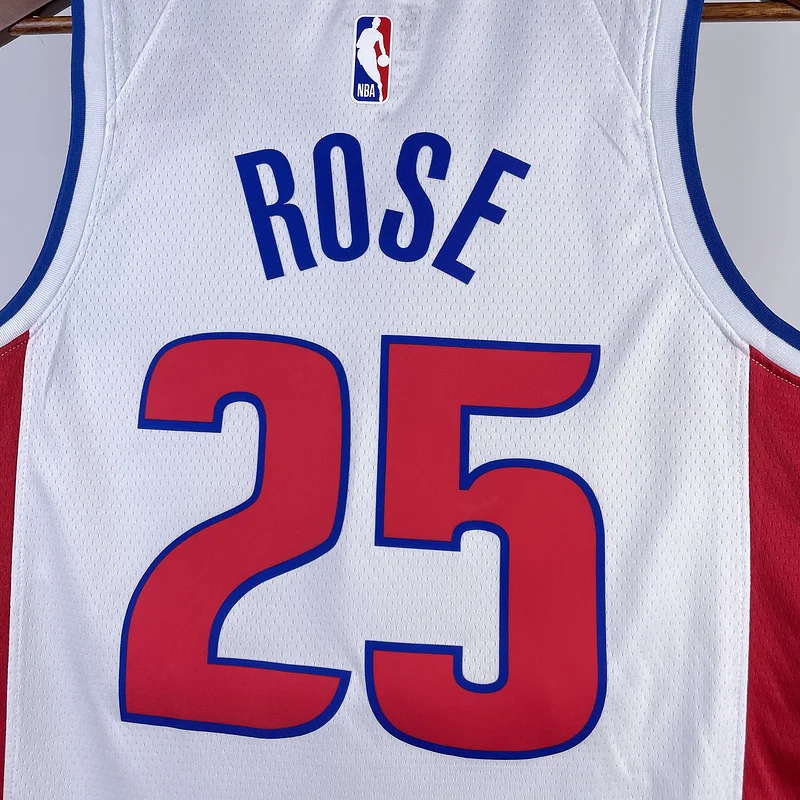 2023 Detroit Pistons Basketball Jersey White #25 ROSE