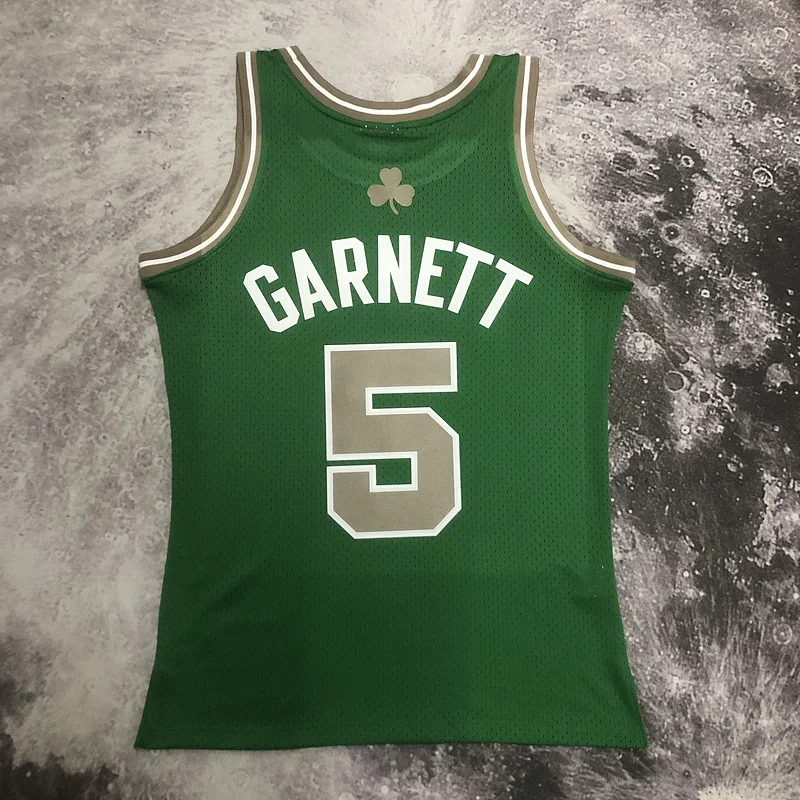 2007 2008 Season MN Hot Print Retro NBA Boston Celtics Basketball Jersey #5 GARNETT