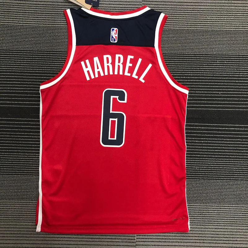 75th anniversary Washington Wizards Basketball Jersey Red #6 HARRELL