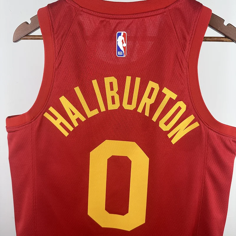 2019 Indiana Pacers Basketball Jersey Retro Red #0 HALIBURTON