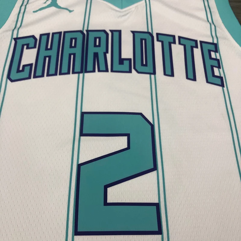 2020 Charlotte Hornets Basketball Jersey   White  #2    BALL