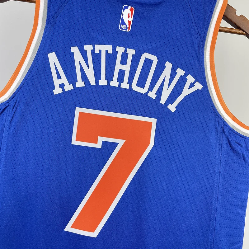 2023 New York Knicks Basketball Jersey Aawy Blue #7 ANTHONY