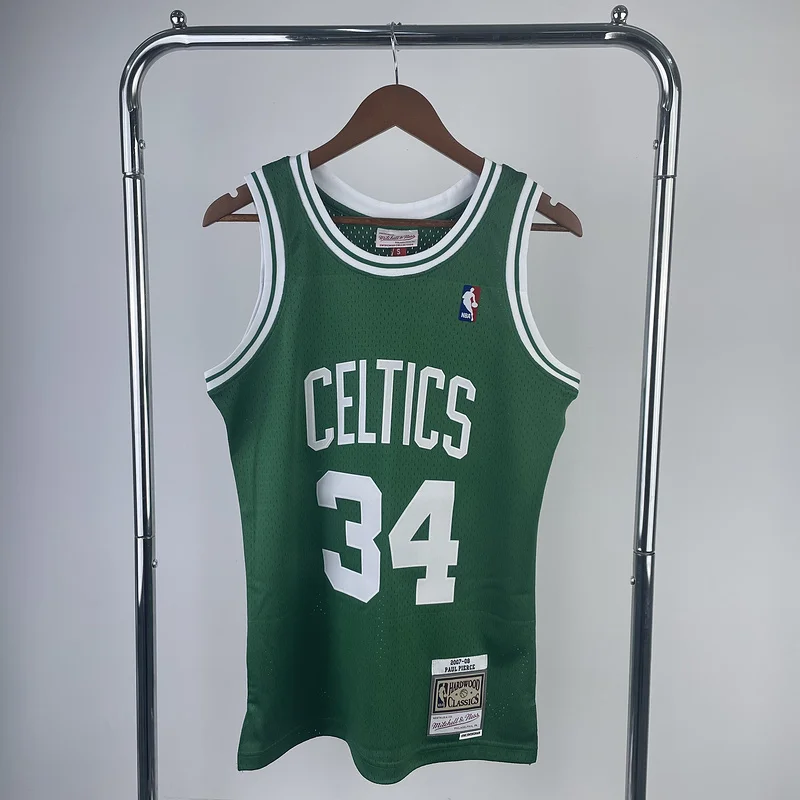 2007 2008 Season MN Hot Print Retro NBA Boston Celtics Basketball Jersey Green #34 PIERCE