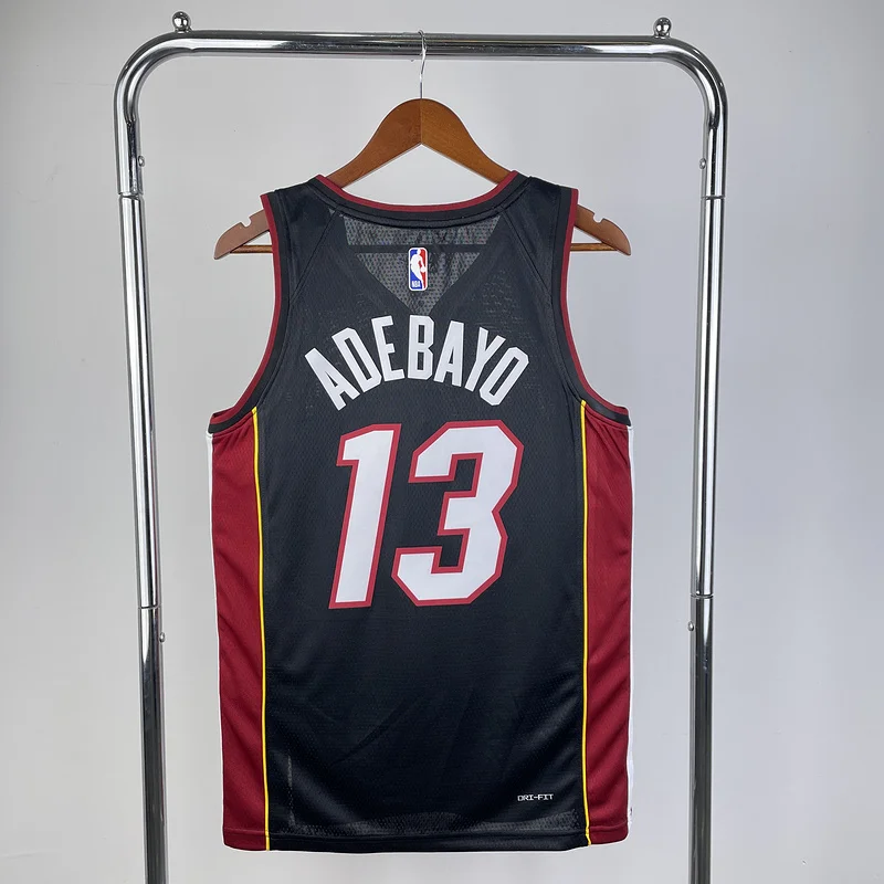 2023 Season NBA Miami Heat basketball jersey V-neck Black #13 ADEBAYO