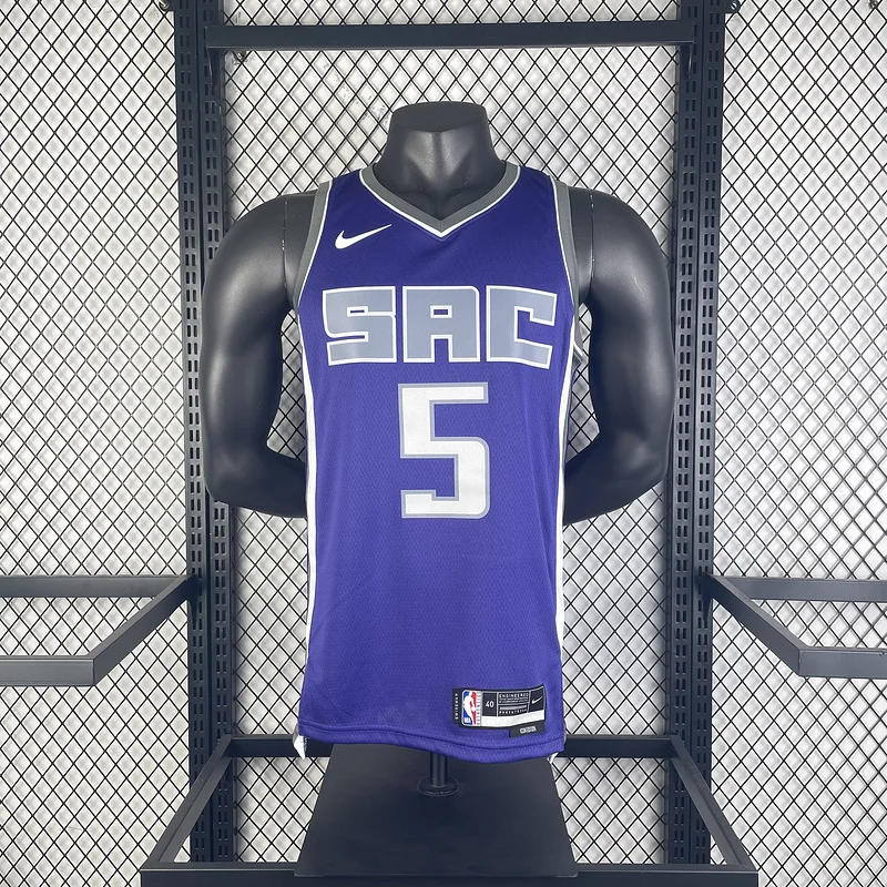 2023 Sacramento Kings Basketball Jersey Aawy Purple #5 FOX