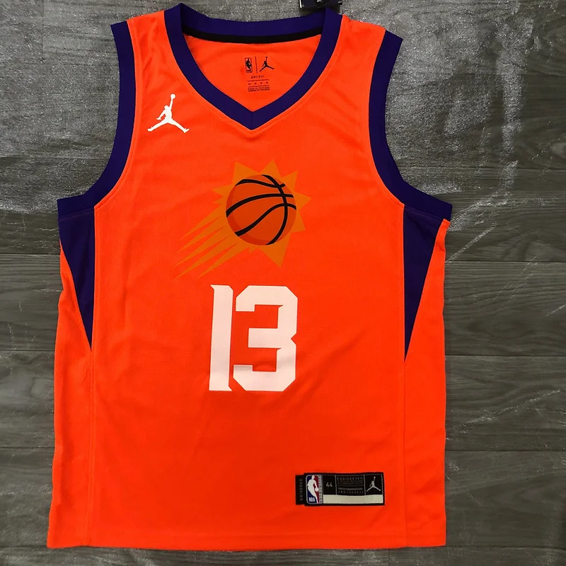 2021 Season NBA Phoenix Suns Basketball jersey Jordan theme Orange #13 NASH