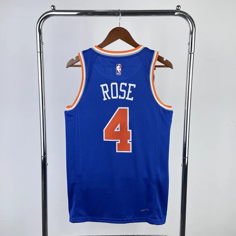 2023 New York Knicks Basketball Jersey Aawy Blue #4 ROSE