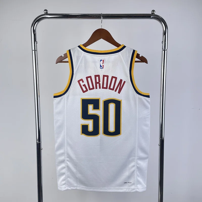 2023 Season NBA Denver Nuggets Basketball jersey White #50 GORDON