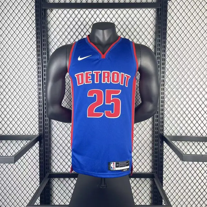 2023 Detroit Pistons Basketball Jersey Aawy Blue #25 ROSE