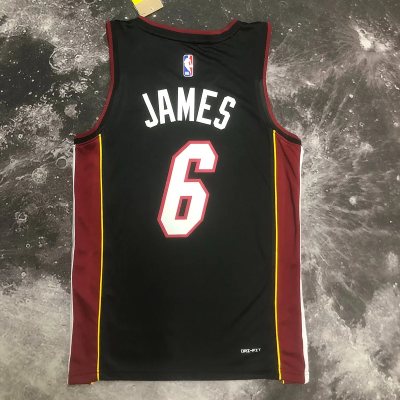 2023 Season NBA Miami Heat basketball jersey V-neck Black #6 JAMES