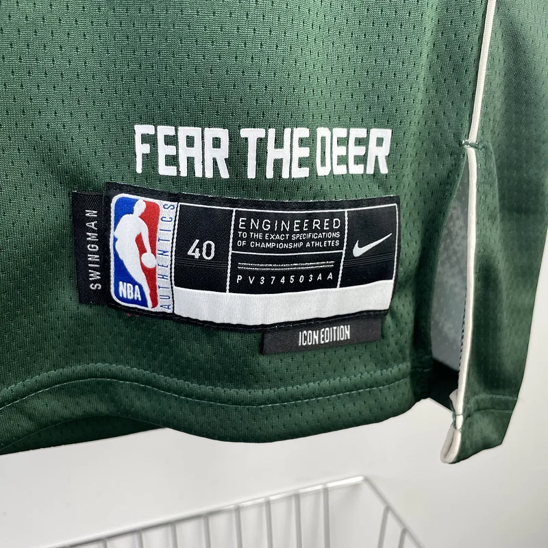 2023 Season NBA Milwaukee Bucks Basketball jersey away Green #0 LILLARD