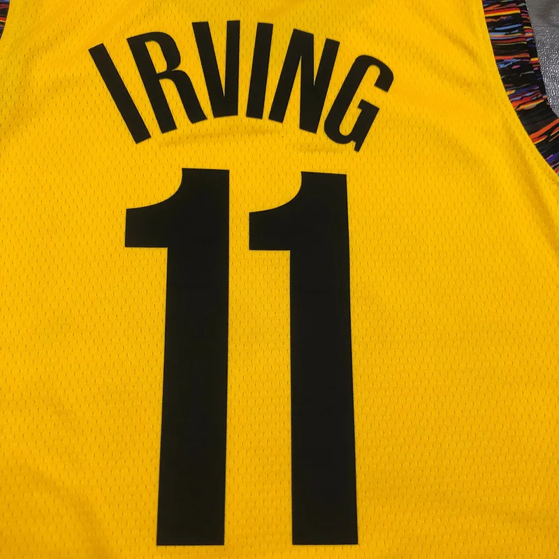 Brooklyn Nets Basketball jersey Commemorative Edition Yellow Camouflage #11 IRVING