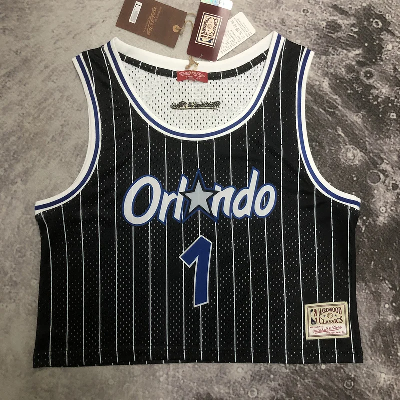 Mitchell Ness Women Retro Orlando Magic Basketball Jersey Black #1 HARDAWAY