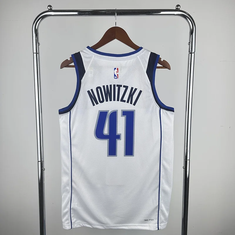 NBA Dallas Mavericks basketball jersey White #41 NOWITZKI