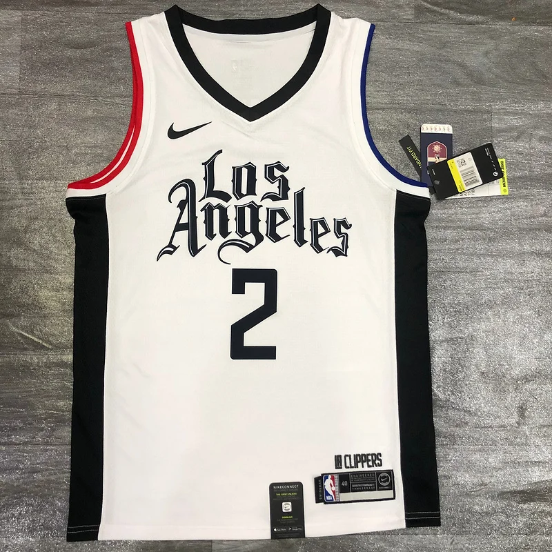 2020 Season NBA Los Angeles Clippers Basketball jersey  Latin  city version   White  #2  LEONARD