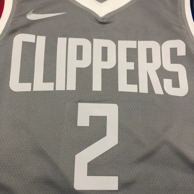 2021 Season  NBA Los Angeles Clippers Basketball jersey   bonus edition   Gray  #2   LEONARD