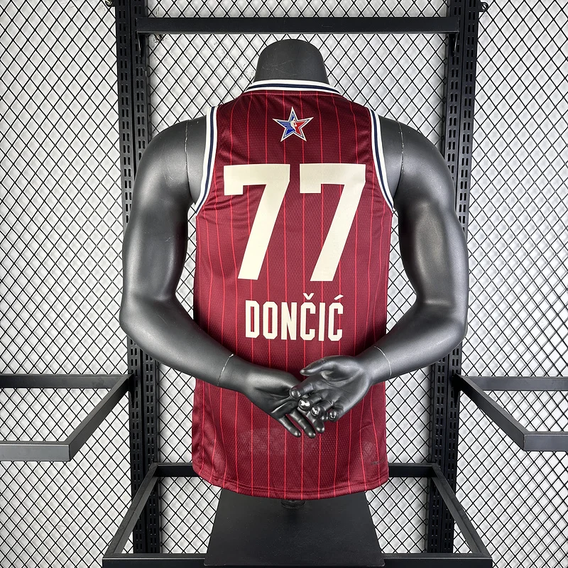 2024 Season NBA Dallas Mavericks basketball jersey All-Star red #77 DONCIC