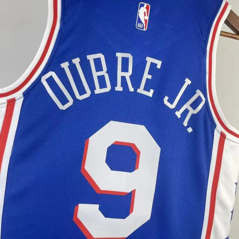 2023 Season NBA Philadelphia 76ers Basketball Jersey Away Blue #9 OUBRE JR