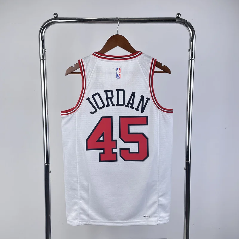 2023 Season NBA Chicago Bulls Basketball jersey white #45 Jordan