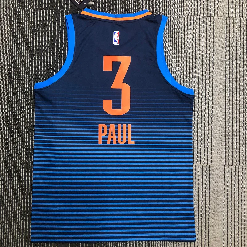 NBA Oklahoma City Thunder Basketball Jersey Blue stripe #3 PAUL