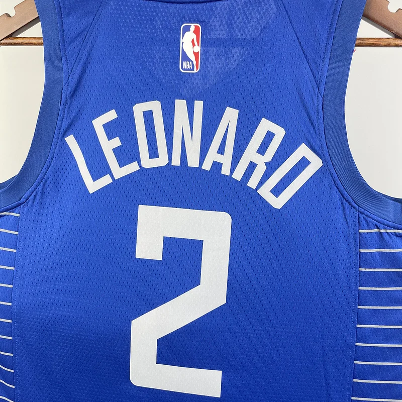 2023 Season   NBA Los Angeles Clippers Basketball jersey   Aawy   Blue  #2   LEONARD