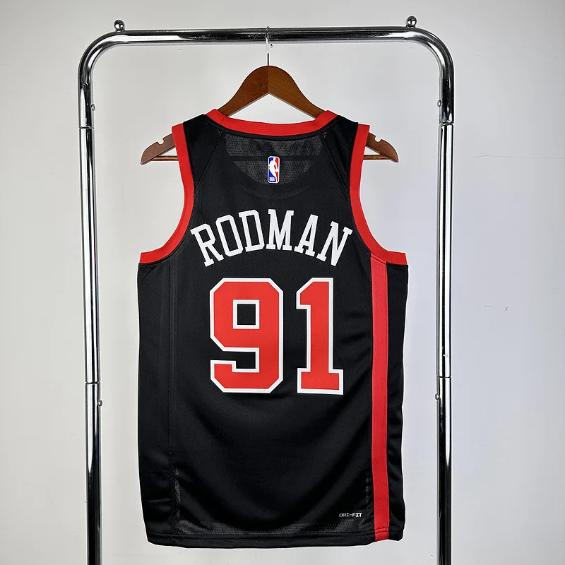 2024 Season NBA Chicago Bulls Basketball jersey City version #91 RODMAN