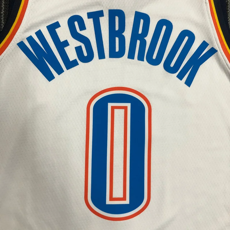 NBA Oklahoma City Thunder Basketball Jersey White #0 WESTBROOK