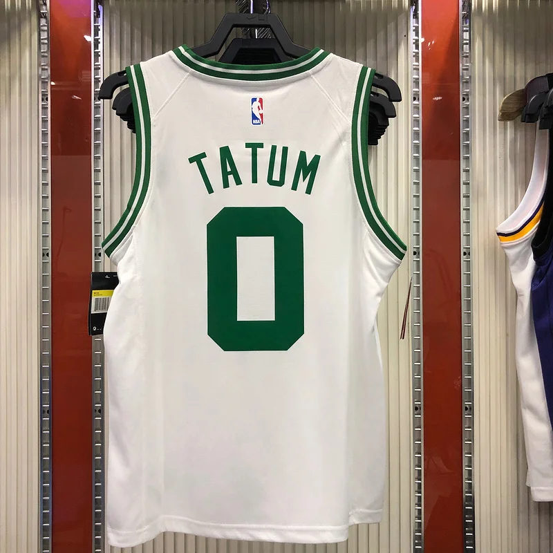 NBA Boston Celtics Basketball Jersey Retro White #0 TATUM