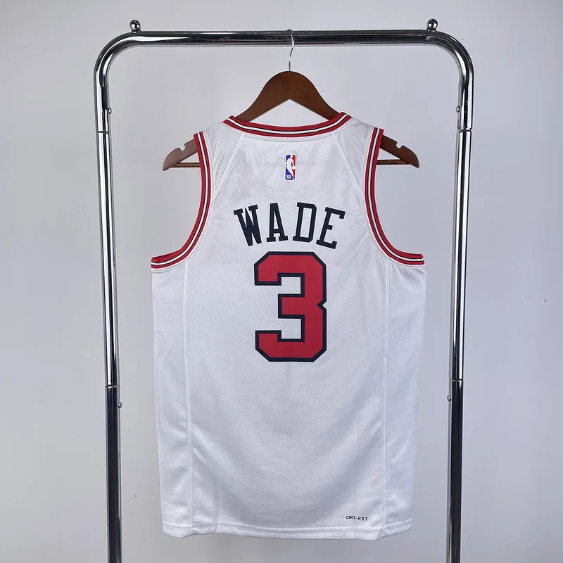 2023 Season NBA Chicago Bulls Basketball jersey white #3 WADE