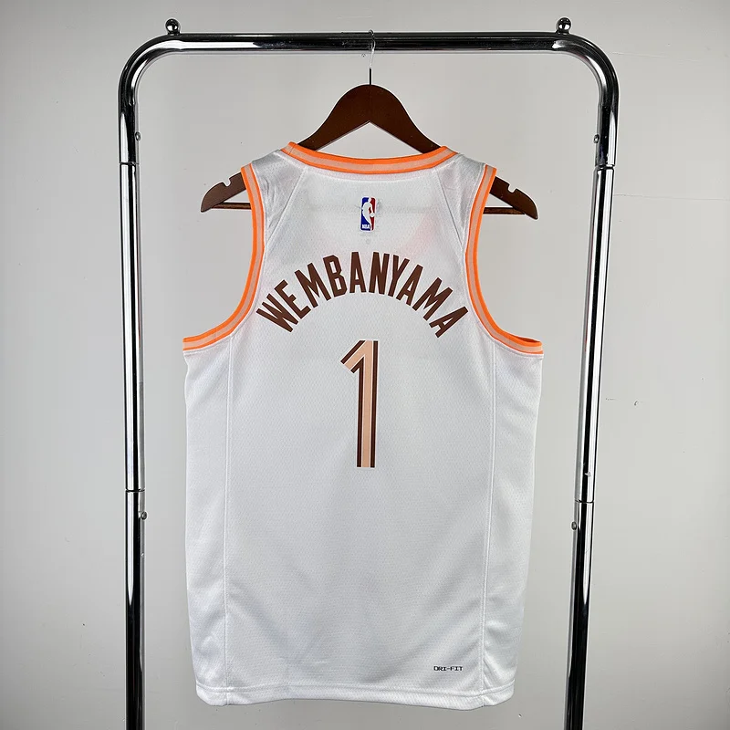 2024 San Antonio Spurs Basketball Jersey city version #1 WEMBANYAMA