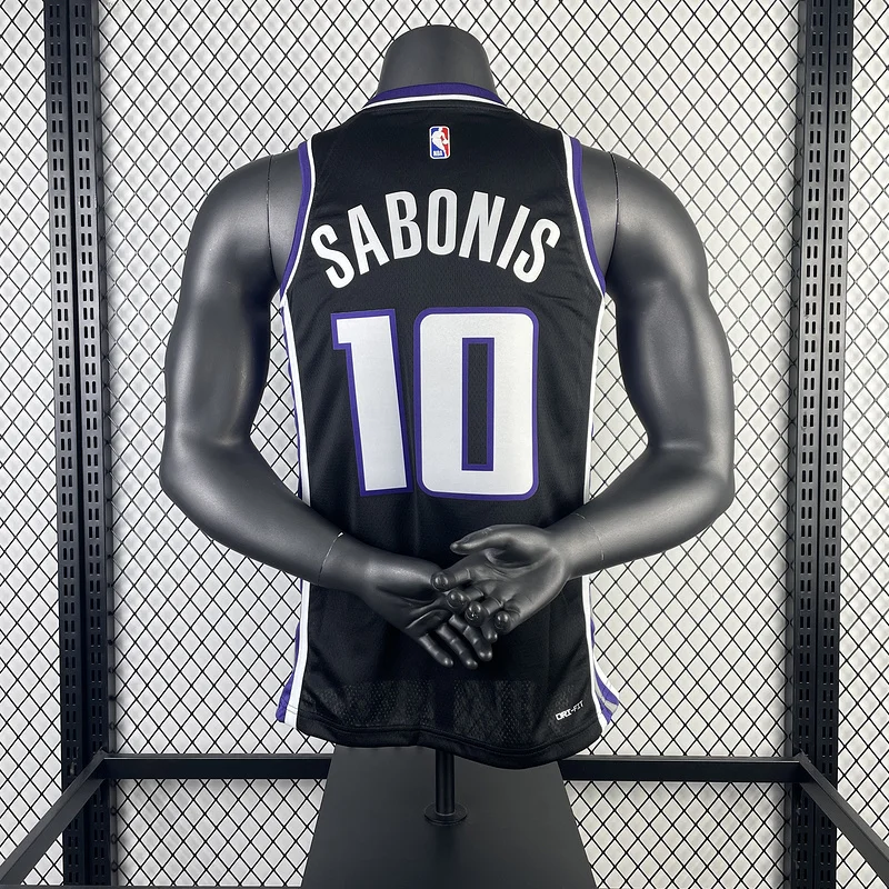 2024 Sacramento Kings Basketball Jersey Aawy Black #10 SABONIS