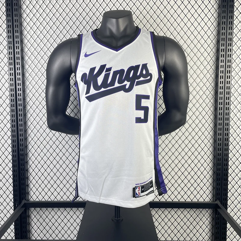 2024 Sacramento Kings Basketball Jersey Home White #5 FOX