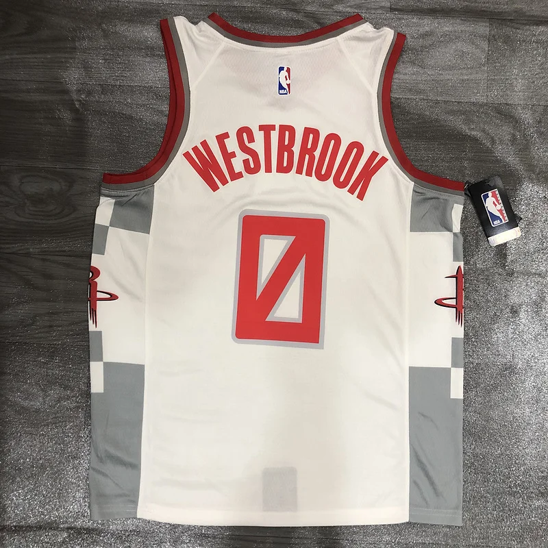 2020 Houston Rockets Basketball Jersey city version White #0 WESTBROOK