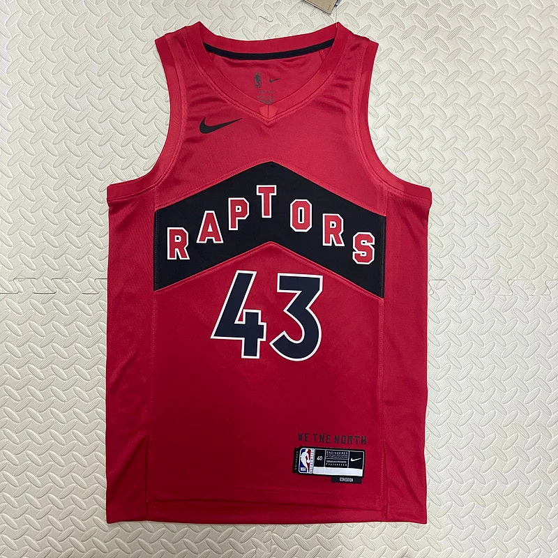 2023 NBA Toronto Raptors Basketball Jersey Aawy Red #43 SIAKAM