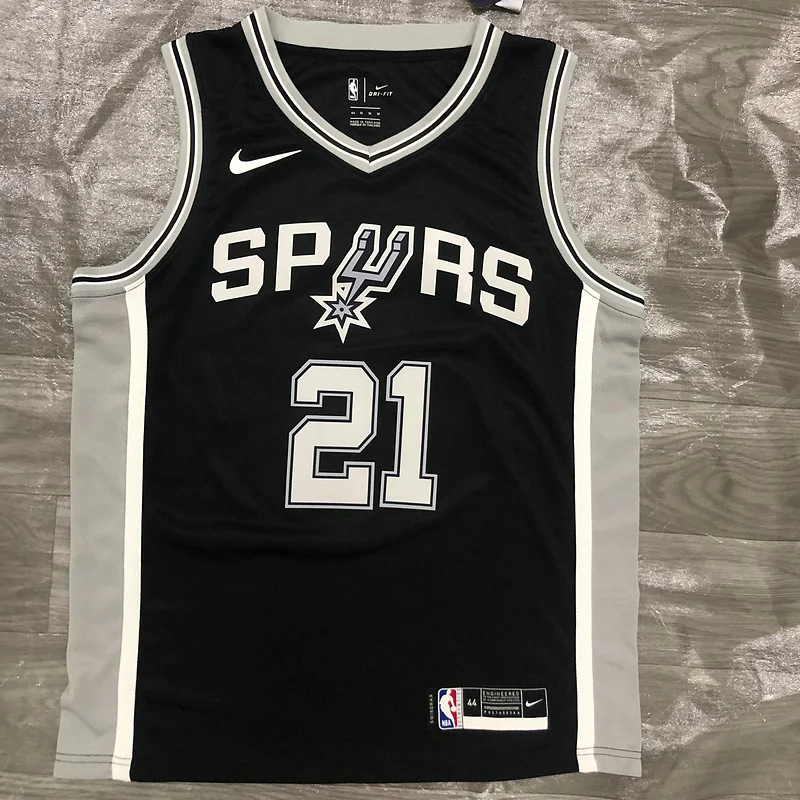 San Antonio Spurs Basketball Jersey Black #21 DUNCAN