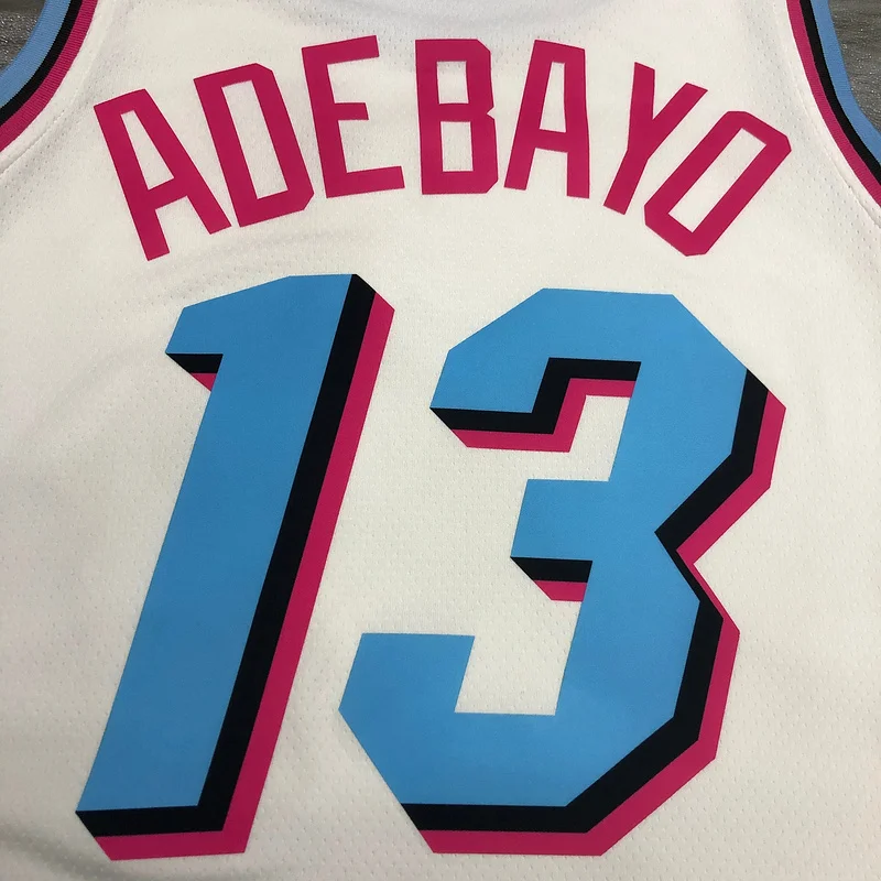 NBA Miami Heat basketball jersey round neck White #13 ADEBAYO