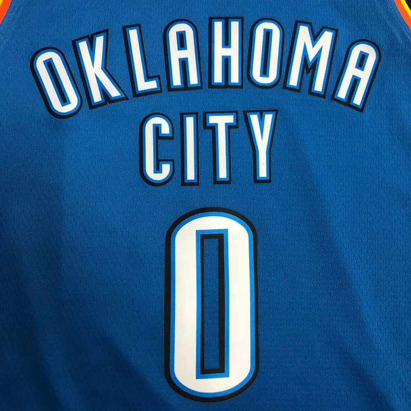 NBA Oklahoma City Thunder Basketball Jersey Blue #0 WESTBROOK