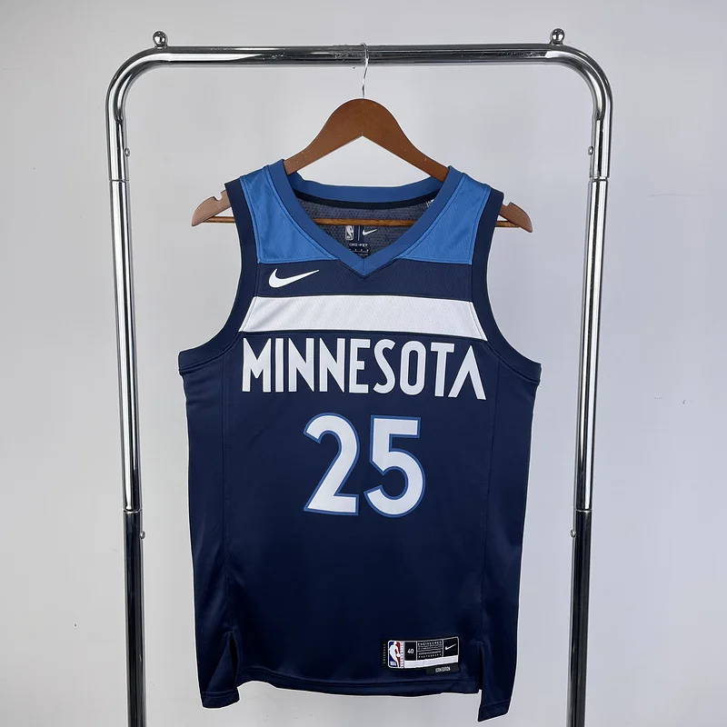 2023 Minnesota Timberwolves Basketball Jersey Aawy Blue #25 ROSE