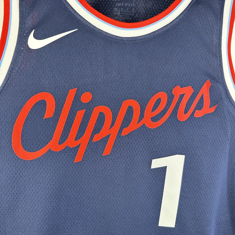 2025 Season  NBA Los Angeles Clippers Basketball jersey   Aawy   Blue  #1    HARDEN