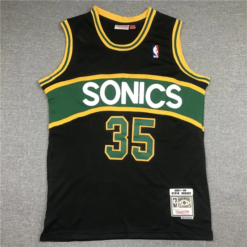 Mitchell Ness NBA Seattle SuperSonics Basketball jersey 35 Black Green