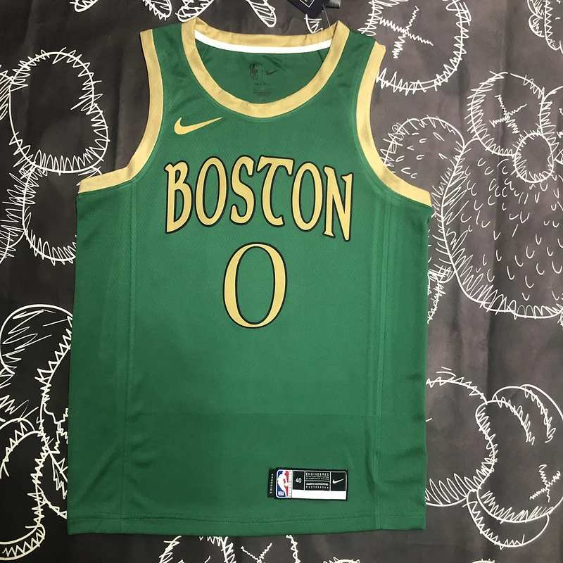 2020 Season NBA Boston Celtics Basketball Jersey city version Green #0 TATUM