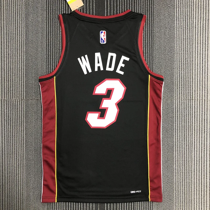 75th anniversary NBA Miami Heat basketball jersey Black #3 WADE