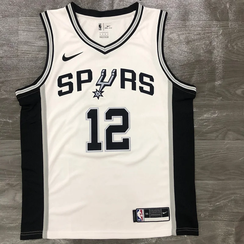 San Antonio Spurs Basketball Jersey White #12 ALDRIDGE