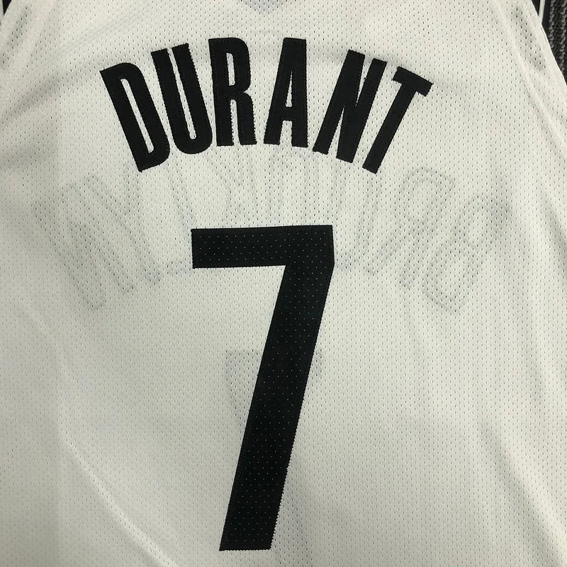 AU Player Version Brooklyn Nets Basketball jersey White #7 DURANT