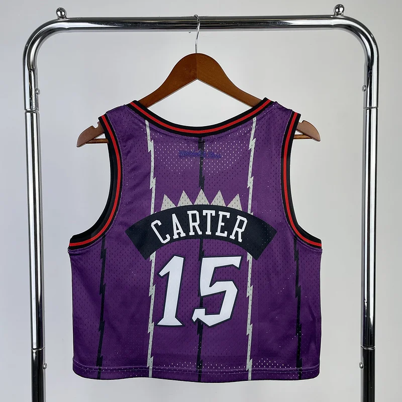 Mitchell Ness Women Retro NBA Toronto Raptors Basketball Jersey Purple #15 CARTER