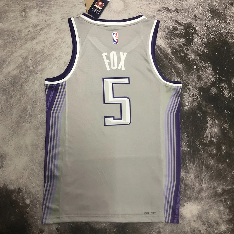 2023 Sacramento Kings Basketball Jersey city version #5 FOX