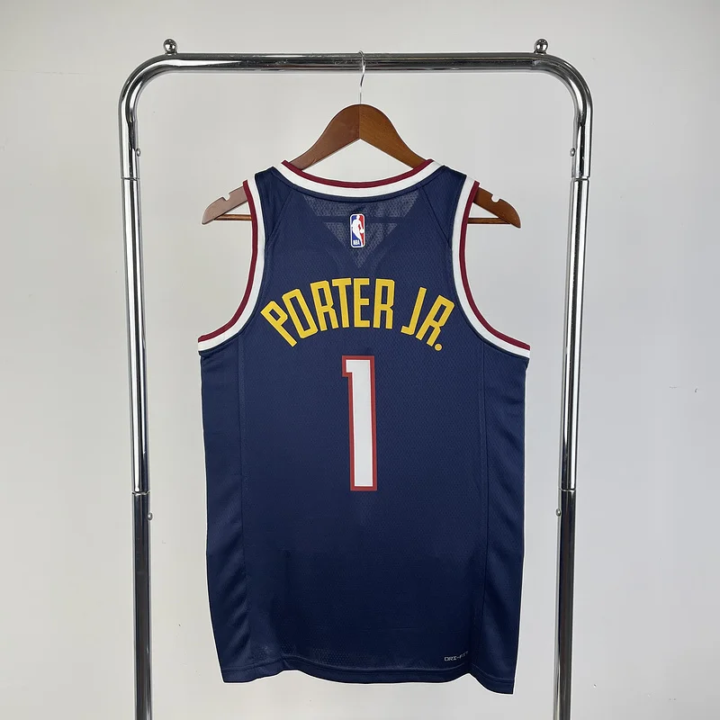 2023 Season NBA Denver Nuggets Basketball jersey Blue #1 PORTER JR