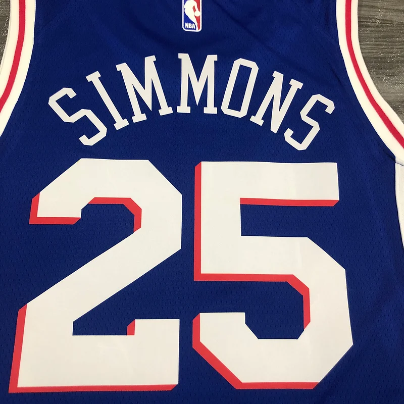 NBA Philadelphia 76ers Basketball Jersey V-neck Blue #25 SIMMONS