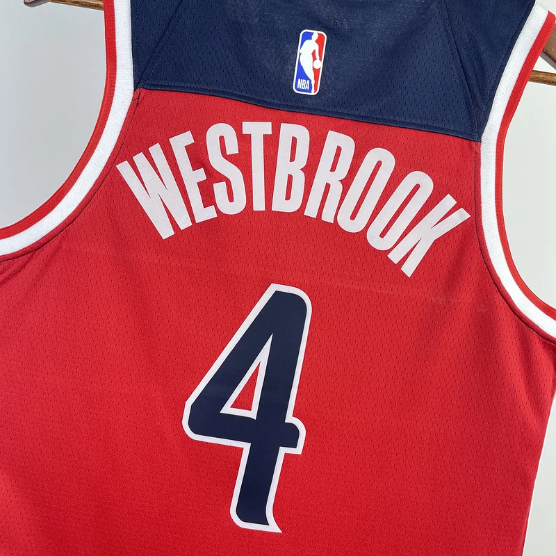 2023  Washington Wizards Basketball Jersey   Aawy   Red  #4    WESTBROOK